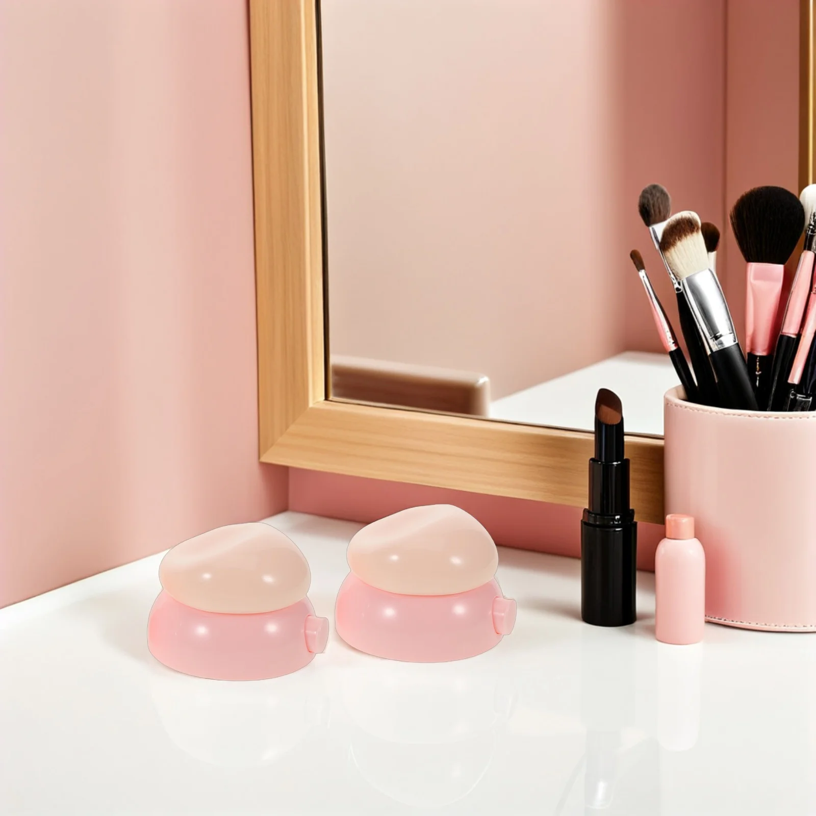 

2Pcs Mini Lipstick Case Holder Refillable Travel Containers Portable Jars Leakproof Cream Balm Storage