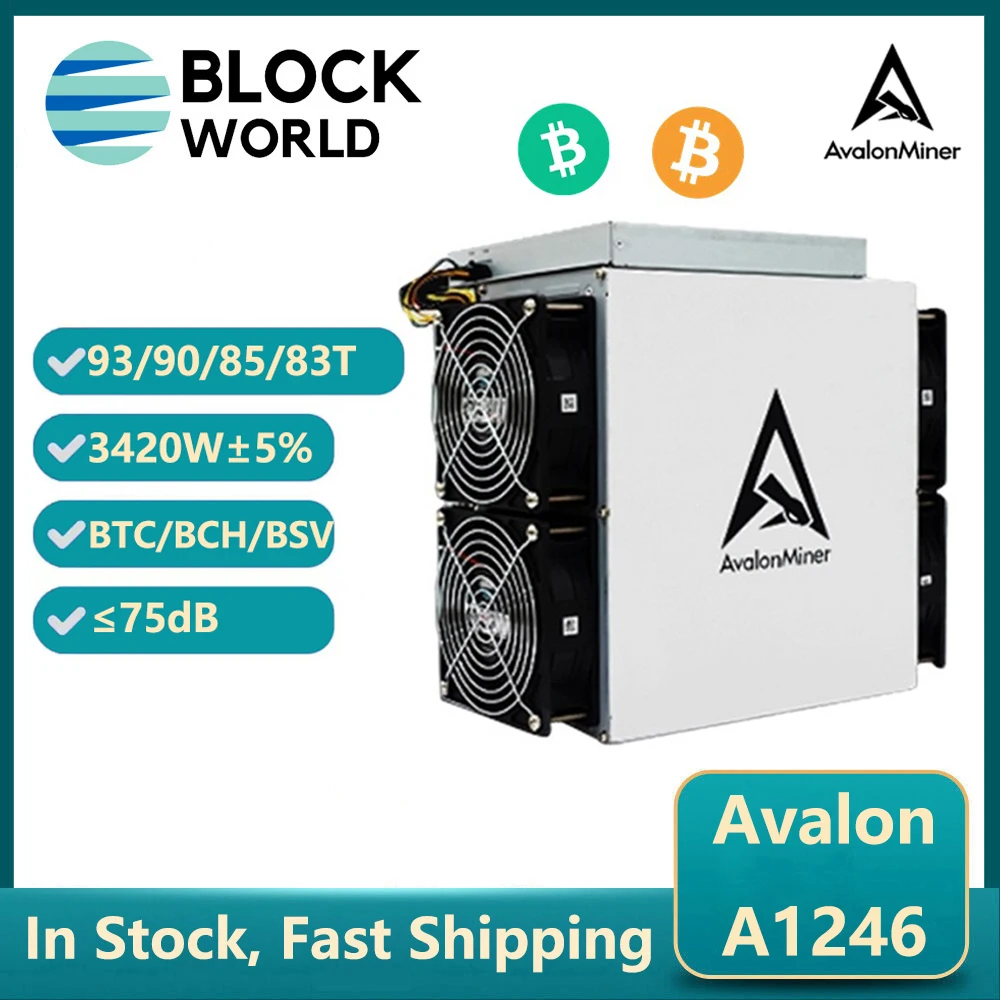 ASIC BTC Miner Avalon A1246 90T/87T/85T/83Th/s Optional Bitcoin Miner SHA-256 BTC Mining Machine Better Than Avalon 1166pro 1126