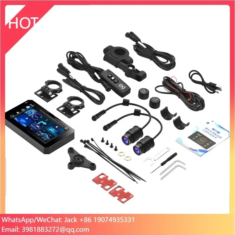 

Waterproof Motorcycle DVR Smart Dual Camera Full HD Driving Recorder With Tire Pressure Monitoring System