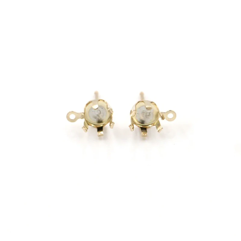 14 Karat Gold gefüllt 6 Zinken Druckknopf Ohrring Post Ohrring Großhandel für Schmuck herstellung DIY Ohrringe Zubehör 5/6mm – Detail 11