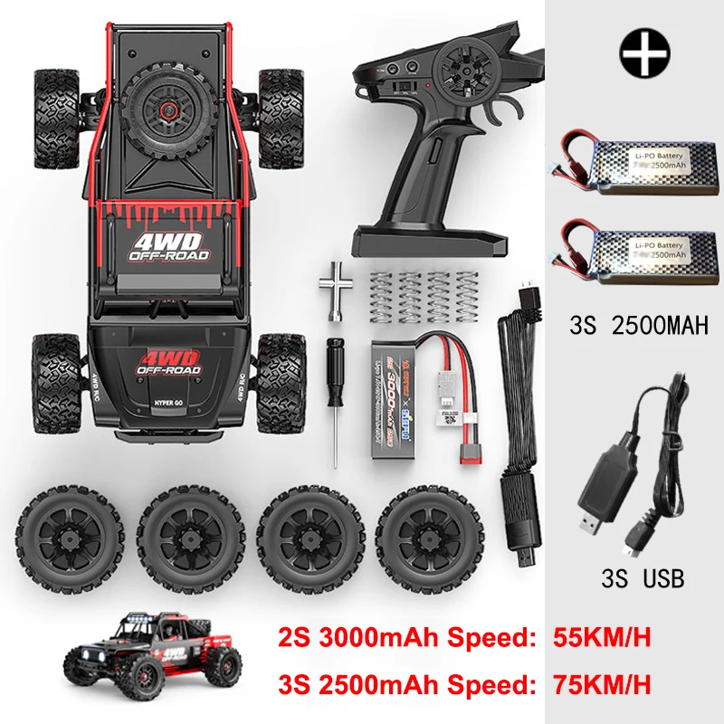 MJX Hyper Go 14207 14208 1/14 Carro RC sem escova 2.4G 4WD