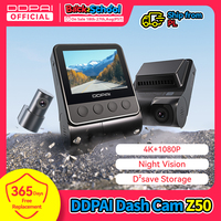 DDPAI Z50 Dash Cam Front and Rear 4K, Cam Car Camera with 2160P Front +1080P Rear, Built-in WiFi GPS, Dual Dash Camera for Cars