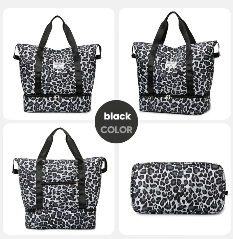 Modische Leopardenmuster-Reisetasche Sport- und Fitnesstasche Yoga-Handtasche Geeignet für Reisen, Fitness, Tourismus, Yoga und Andere Aktivitäten – Detail 17