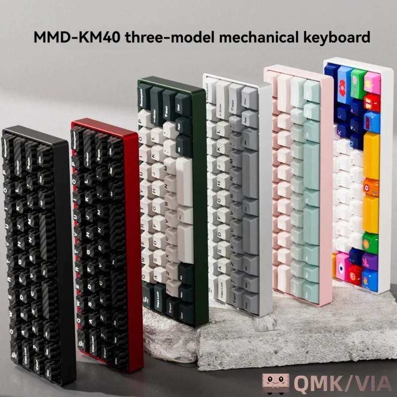 

KM40 Wireless Keyboard 40%layout Customized Hot Swappable Bluetooth Tri-Mode O-Ring Aluminum Gaming Office Mechanical Keyboards