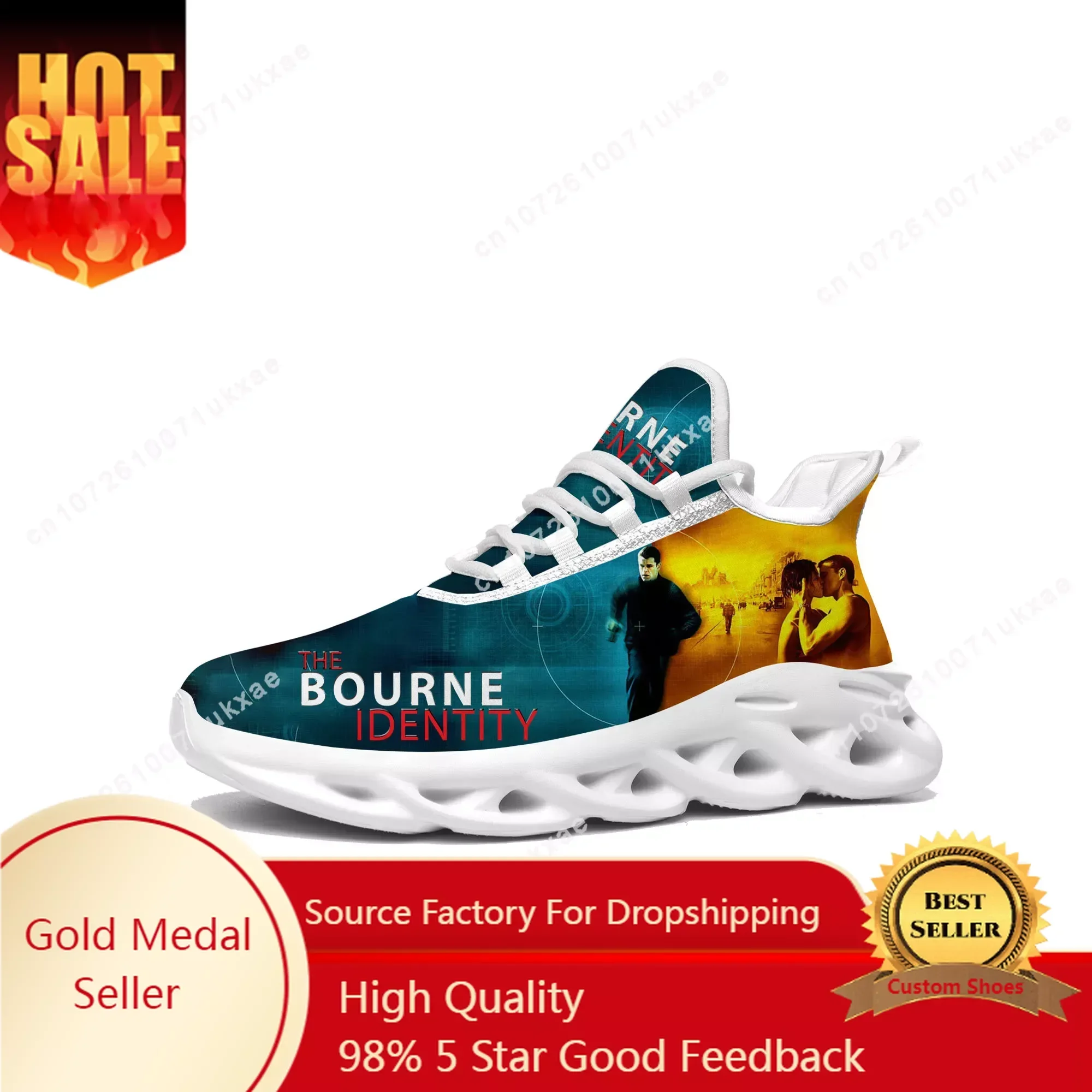 Bourne Identity Flats Sneakers Mens Womens Sports Shoes High Quality Matt Damon Sneaker Lace Up Mesh Footwear custom made Shoe