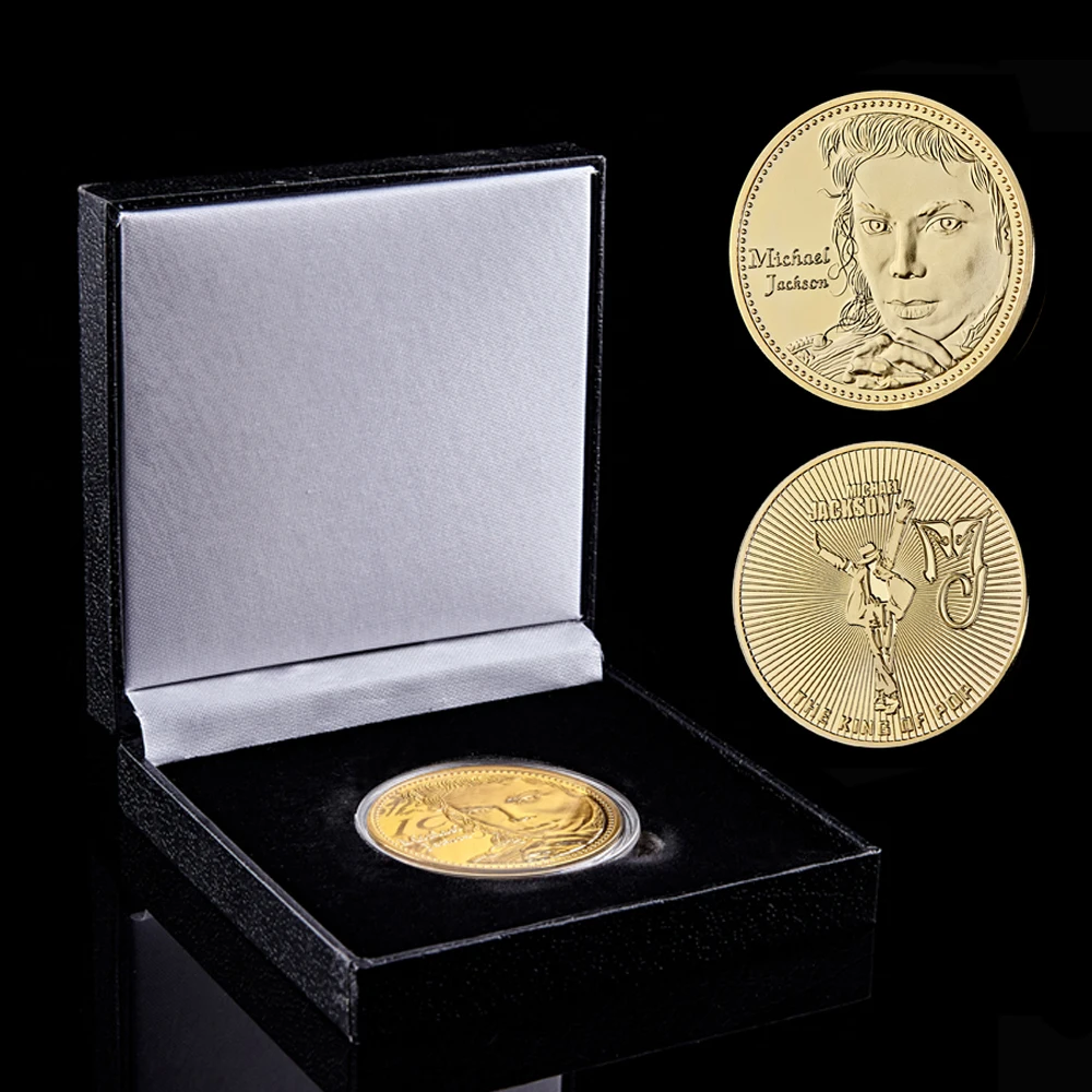 The King Of Pop Music World Pop Stars Young Michael Jackson Gold/Silver Plated Souvenir Coin W/ Box