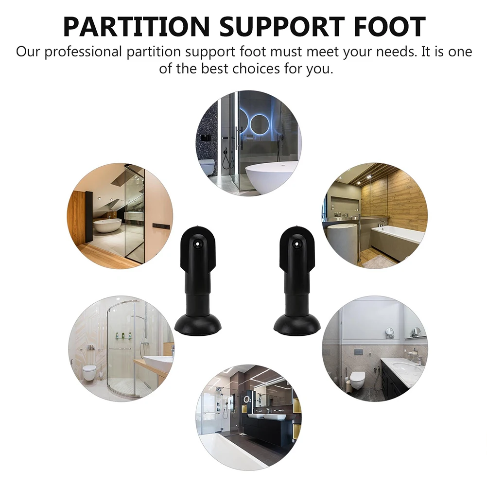 

2Pcs Easy Install Cost Effective Bathroom Partition Support Feet Plastic Fittings Toilet Partition Foot Support Foot