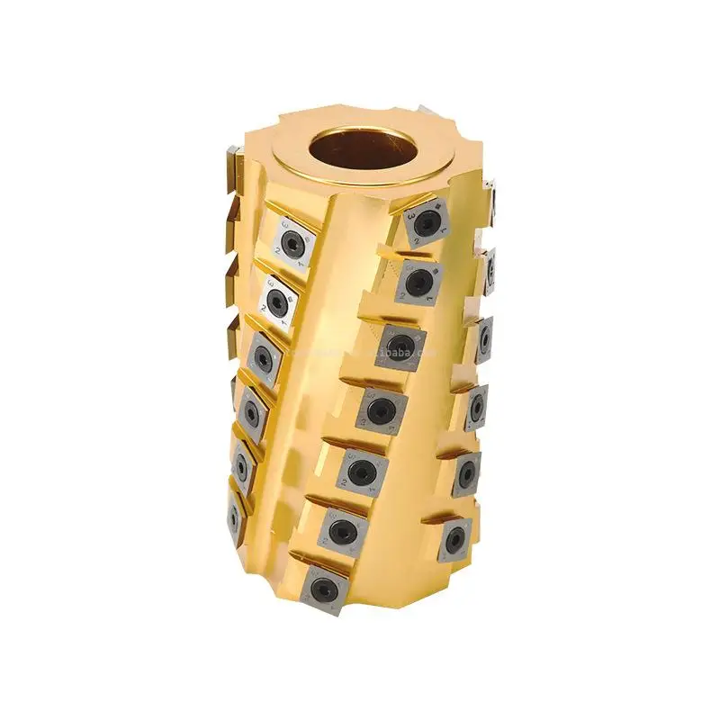 TOOLSWANG Heavy Duty Four Side Planer Helical Spiral Cutterhead with Tin Coating and Oblique Cutting Type for Profile Milling