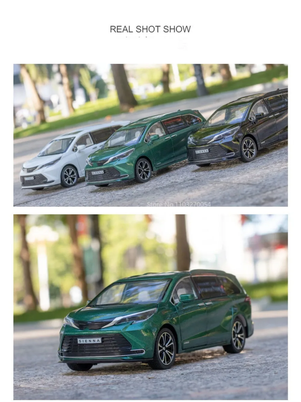 1/24 Sienna MPV Car Model Toys Metal Die-casting Vehicles Alloy Body Rubber Tires 6 Door Can Opened High Simulation Models Gifts