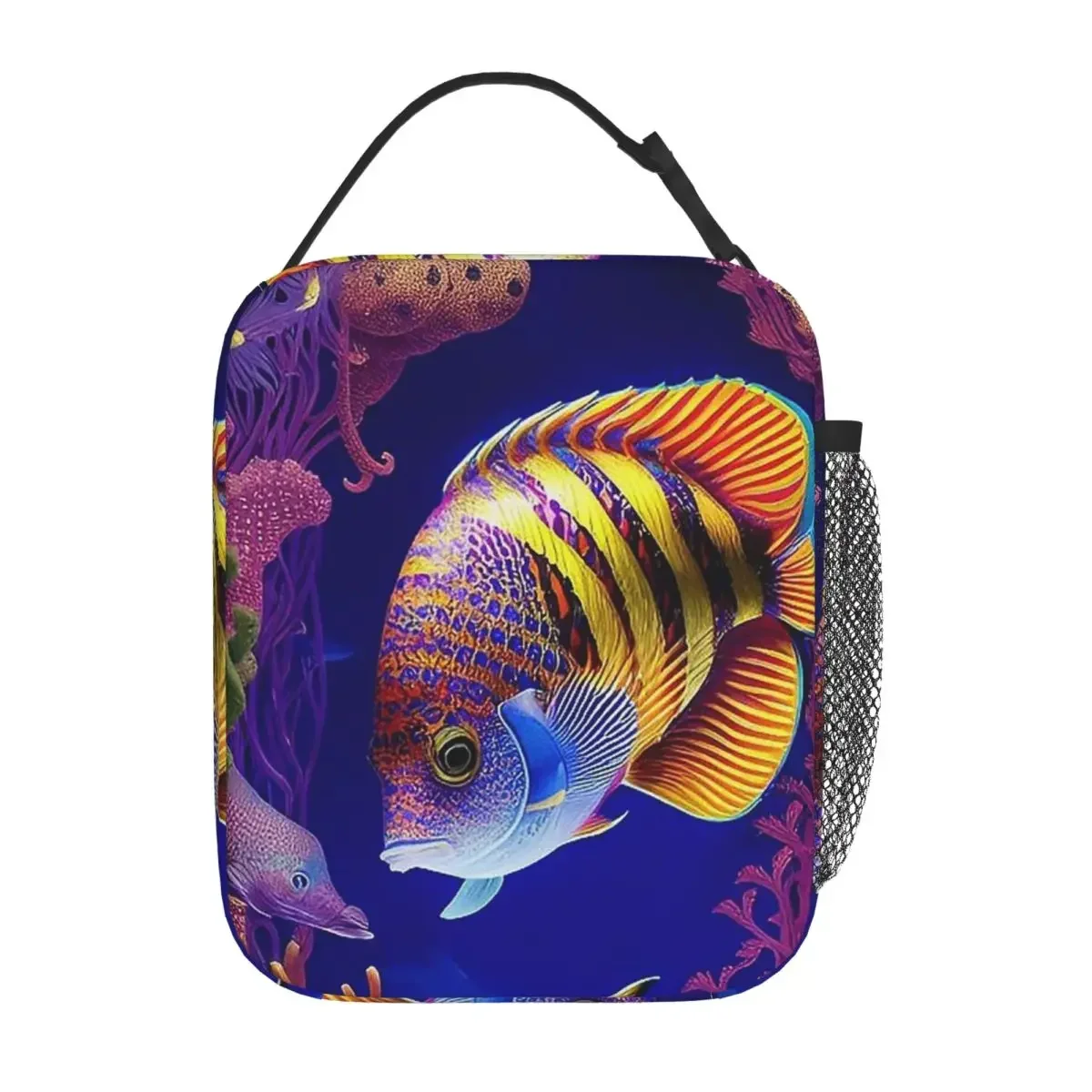 Colorful Fish In The Ocean Tropical Fish Insulated Lunch Bag for Women Children Leakproof Food Boxes Thermal Lunch Box Tote