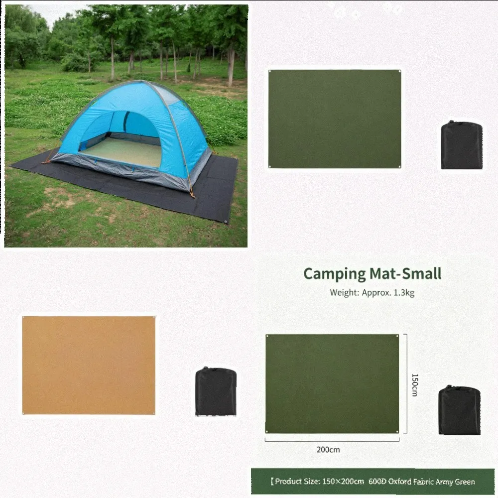 Outdoor Groundsheet Camping Mat For Beach Use 600D Oxford Fabric Reinforced Stitching Double Layer Edging Stain Resistant