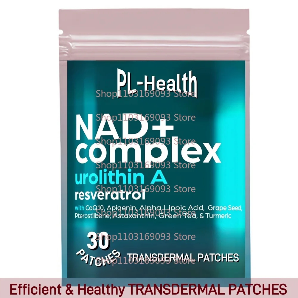 30 Patches NAD Transdermal Patches for Women & Men with Resveratrol, CoQ10, -Energy, Anti-Aging