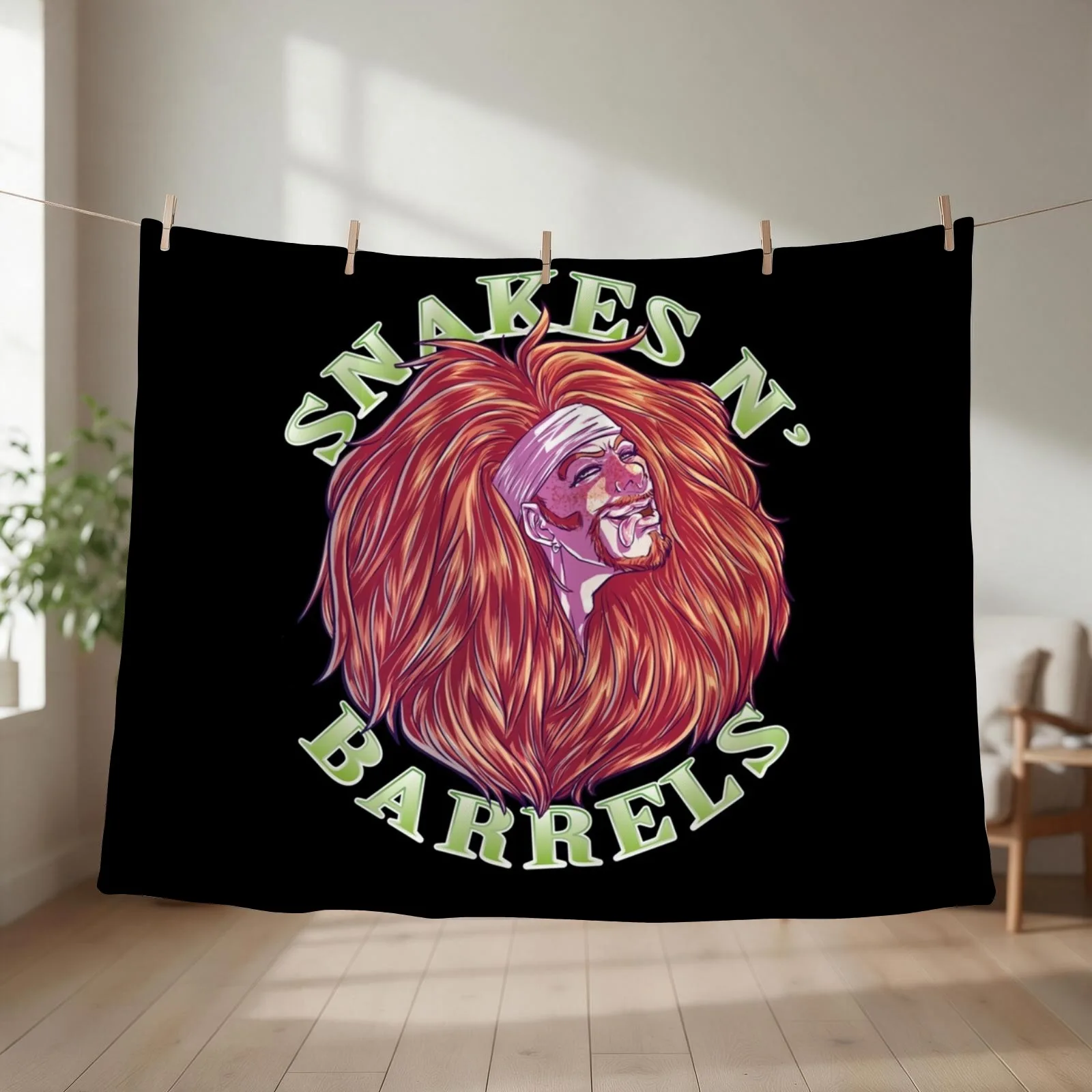 Snakes N_ Barrels Throw Blanket couch cozy soft plush fuzzy picnic outdoor blanket