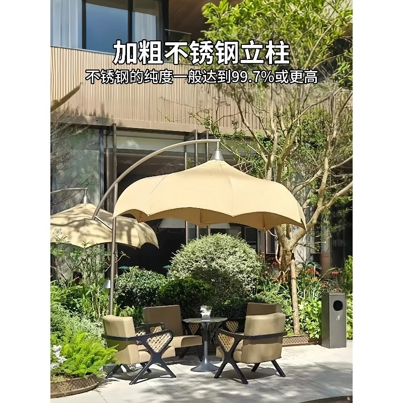 Outdoor Courtyard Cafe Sales Department Garden Landscape Outer Parasol Creative Round Garden Restaurant Furniture