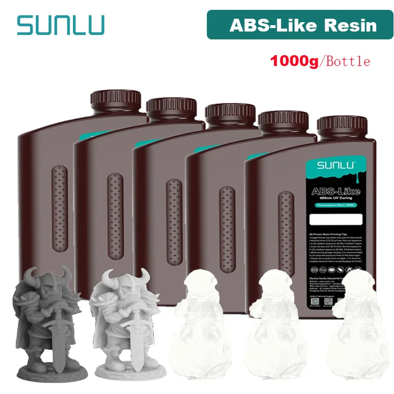 SUNLU 5KG ABS-achtige hars 1000G/fles 405nm UV-uithardende fotopolymeer Snelle 3D-hars voor 2K 4K 6K 8K LCD/DLP/SLA 3D-printers