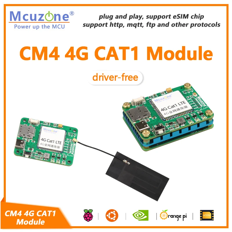 Módulo Driver Esim Livre Raspberry pi Nvidia Jetson Nano Laranja pi Arm9 Uart ou Usb Comm Ubuntu Rpi os Linux Cm4 4g Cat1