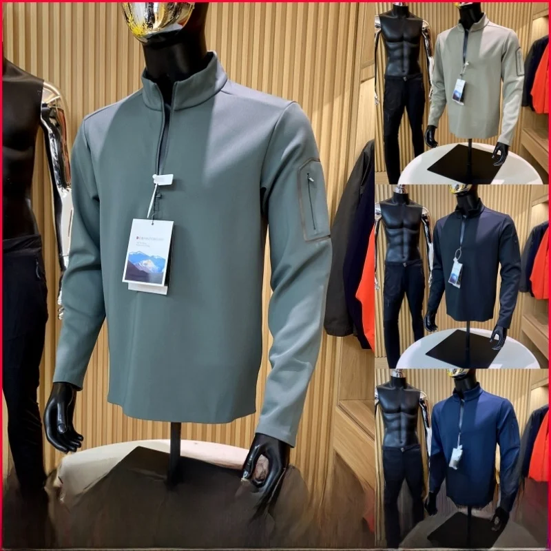 

Autumn Winter Men's Functional Sportswear Hoodie T-irt f Zipper Heavyweight Polyester Stand Fit Youth Faion