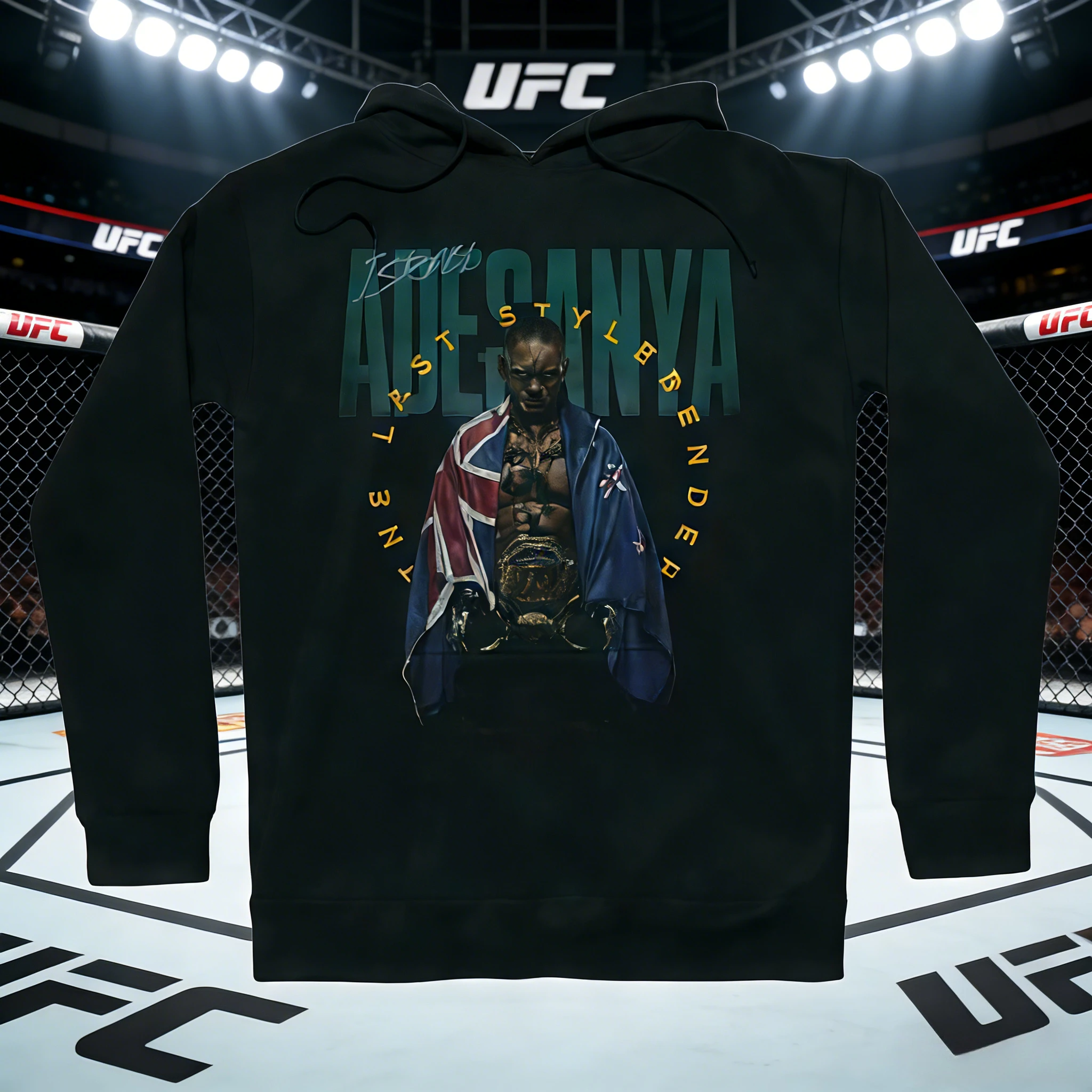 

Спортивная одежда UFC Israel Adissaya 2026 осень/зима из чистого хлопка с принтом, дышащая, с капюшоном, подходит для мужчин и женщин