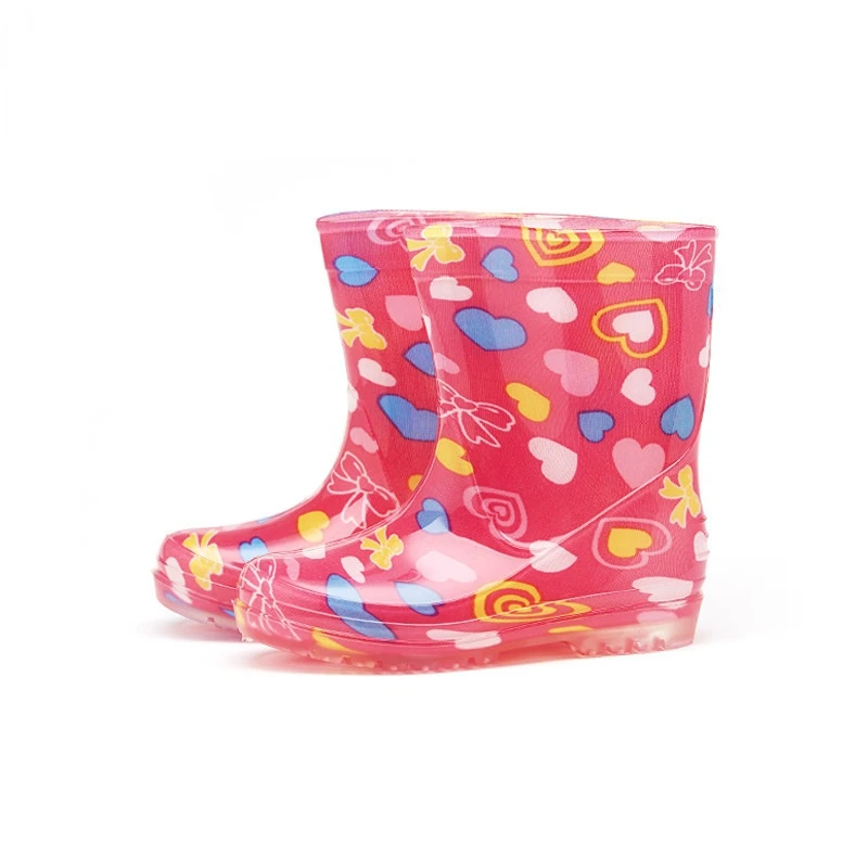 New Boys Girls Waterproof Rain Boots Kids Anti-slip PVC Rainboots Children Water Shoes Wellies Mid-calf