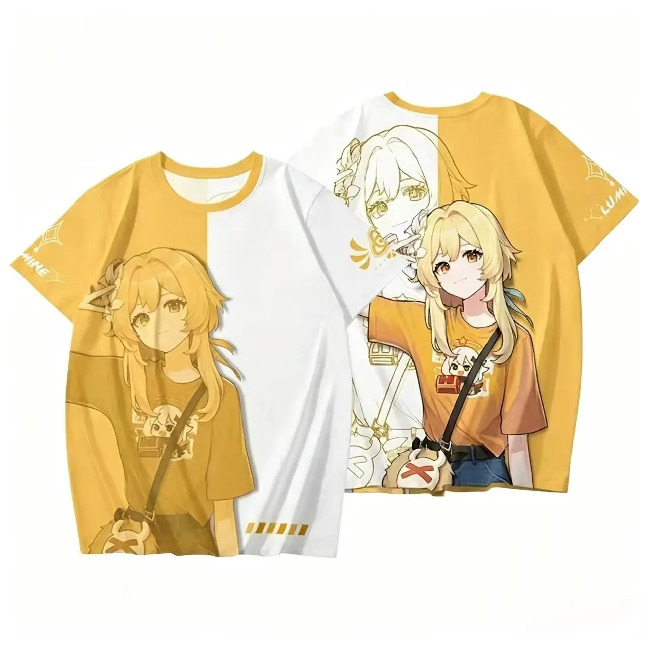 2026 new multi-color short sleeved T-shirt for teenagers anime, loose and comfortable needle hole fabric top, daily casual style