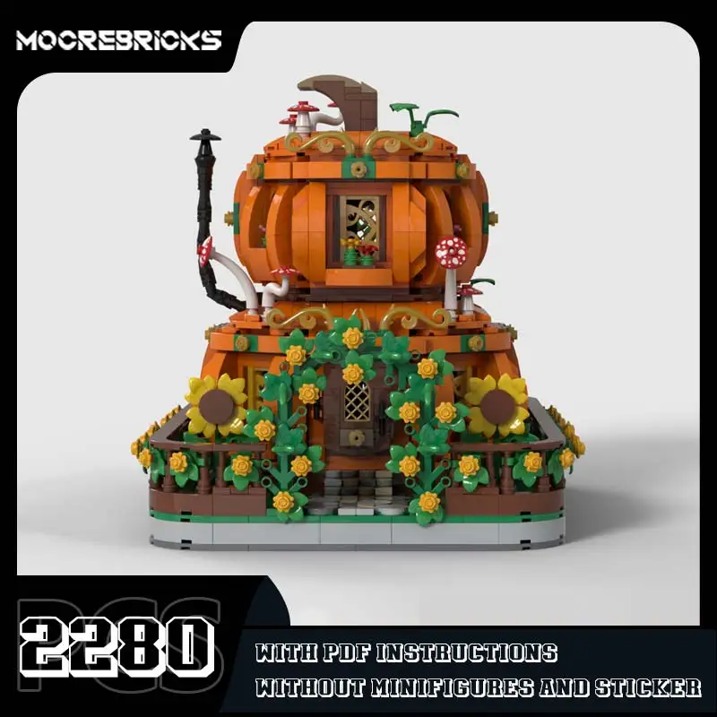 

Collection Series Two Story Pumpkin House Model Bricks Street View Architecture Building Blocks Creative Expert Toys Kids Gift