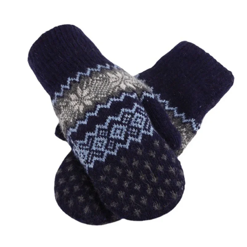 AliExpress HVATILAW Christmas Cute Jacquard Weave Double Layer Plus Velvet Thicken Wool Knitted Gloves Men Women Winter Outdoor Cycling Warm Mittens
