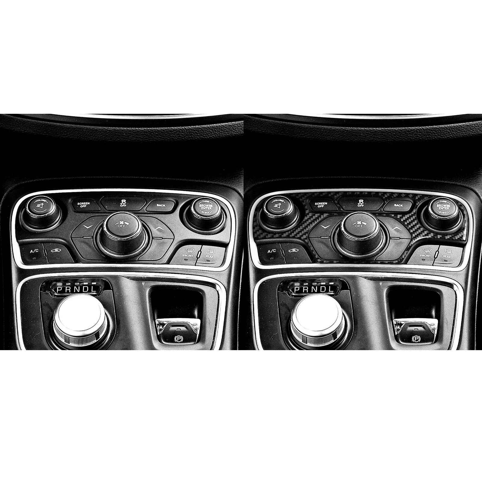 For Chrysler 200 2015-2017 Real Carbon Fiber Sticker Centre air conditioning control panel Car Accessories Interior decorative