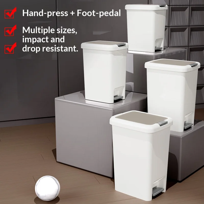 Cubo de basura con tapa doble, gran capacidad para cocina, baño, sala de estar, cubo de basura antiolores para el hogar, 1 ud.
