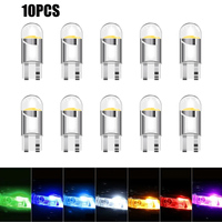 10Pcs Car LED T10 W5W Canbus Glass COB Dome Reading Bulb W5W Led Side Marker Lamp Parking Signal Lights License Plate Light