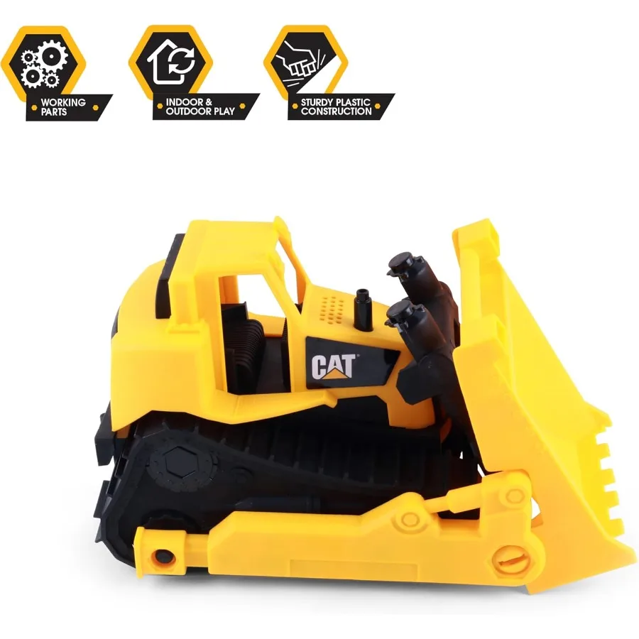 Juguetes de construcción Bulldozer de 15" Juguete de construcción a partir de 2 años Plástico resistente No requiere baterías Serie de plataformas resistentes
