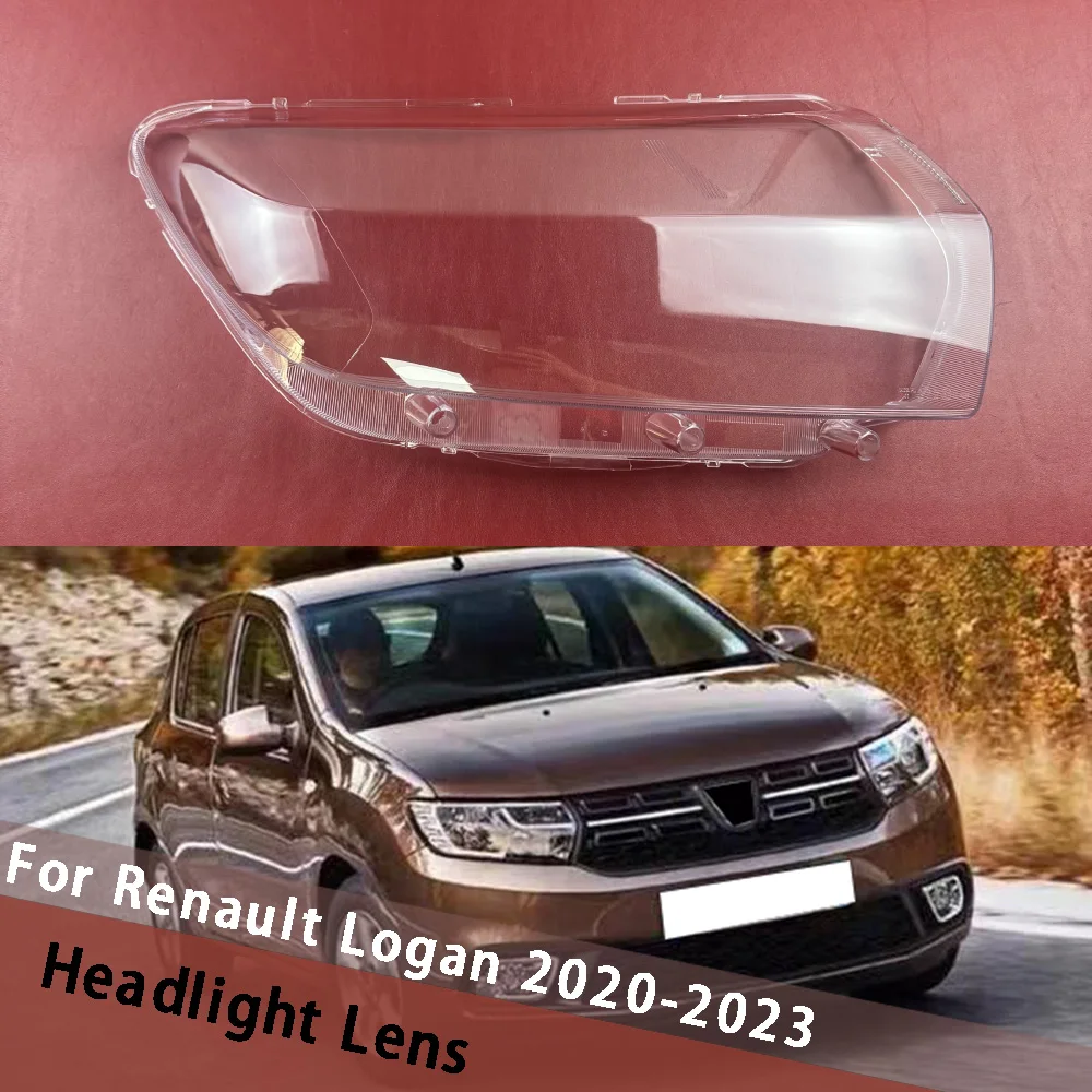 For Renault Logan 2020-2023 Front Headlight Cover Headlamp Lamp Shell Transparent Lampshade Lens Replace Original Plexiglass