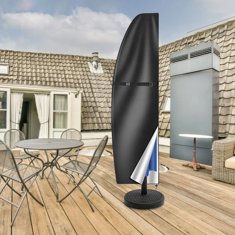 Copertura protettiva per ombrelloni da esterno Copertura per ombrellone da patio impermeabile anti-UV con cerniera adatta per copertura antipioggia per ombrellone a sbalzo