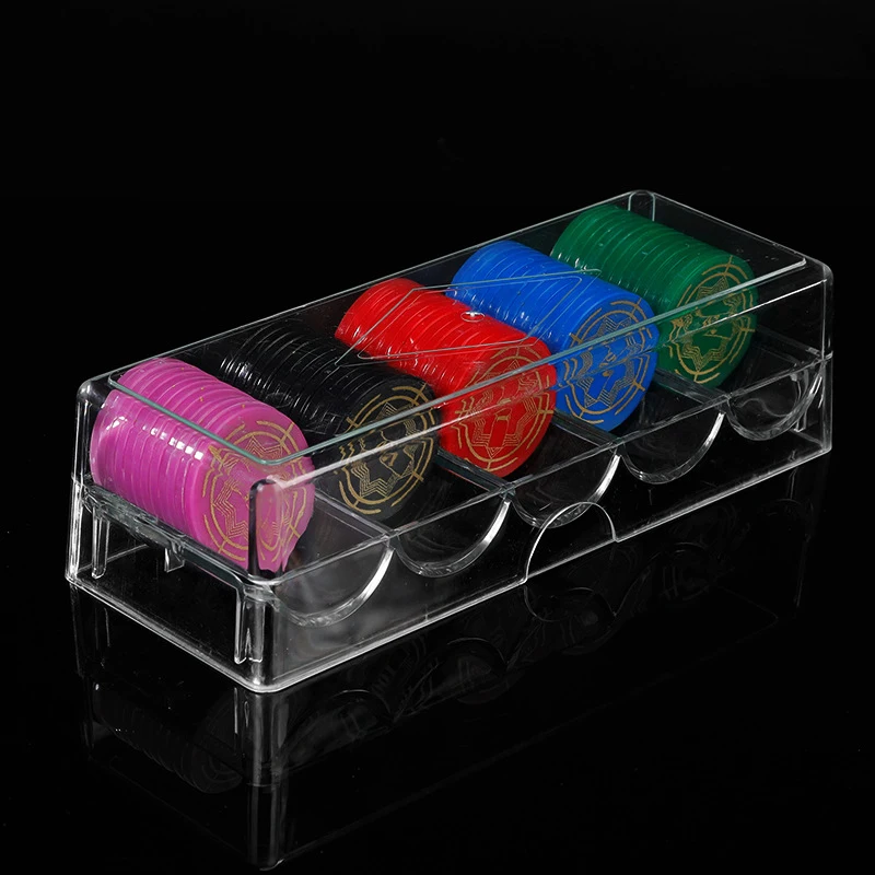 1PC Fine Acrylic Transparent Smooth Poker Chips Box Casino Gambling Storage Case With Covers Coin Collection Holder