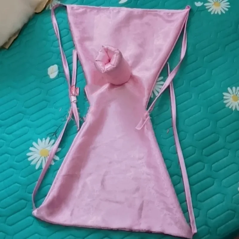 

Man's Briefs Pink Silky Touch Thong Low waist Lace Up Panties Live Show Dance Costumes Private Party BF Harajuku FKK