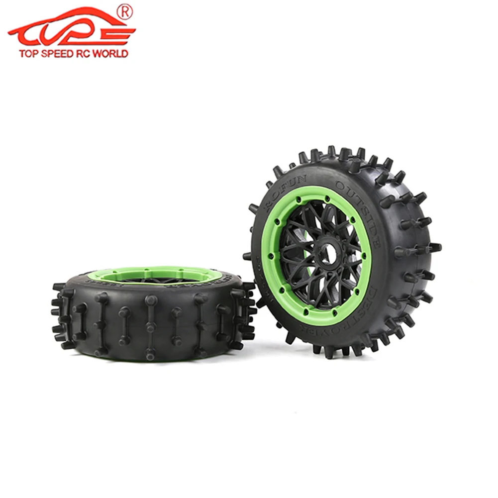 Upgrade Durable Super Grip Tyre Rear or Front Nail Wheel Tire Kit for 1/5 Rc Car HPI ROFUN ROVAN KM BAJA 5B SS Buggy Truck Parts