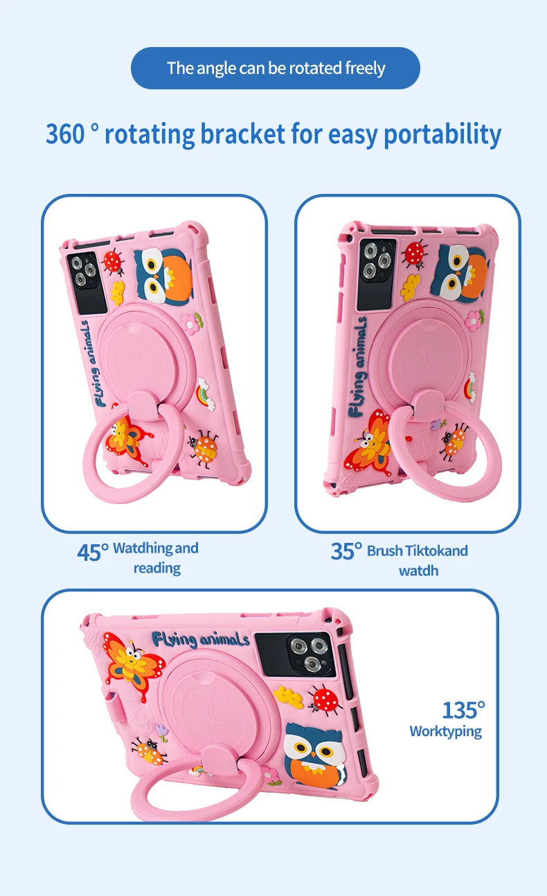 New 10.1-inch Kids Tablet 4G LTE Android 13 Go WIFI Octa Cor Processor 8GB RAM 64GB ROM Butterfly Case