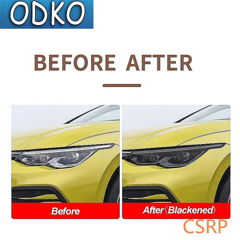 For Volkswagen VW Golf 8 MK8 R Line GTI 2020 2021 Car Headlight Tint Smoked Black Protective Film Transparent TPU Sticker view 3