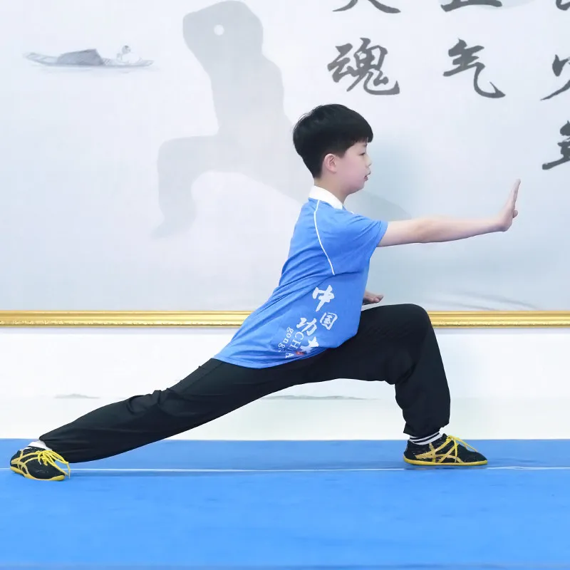 Chinese Style Kids Kung Fu Uniform Set Summer Boys Girls Wushu Training Clothing Tai Chi Performance Tang Suit Kung Fu Outfit