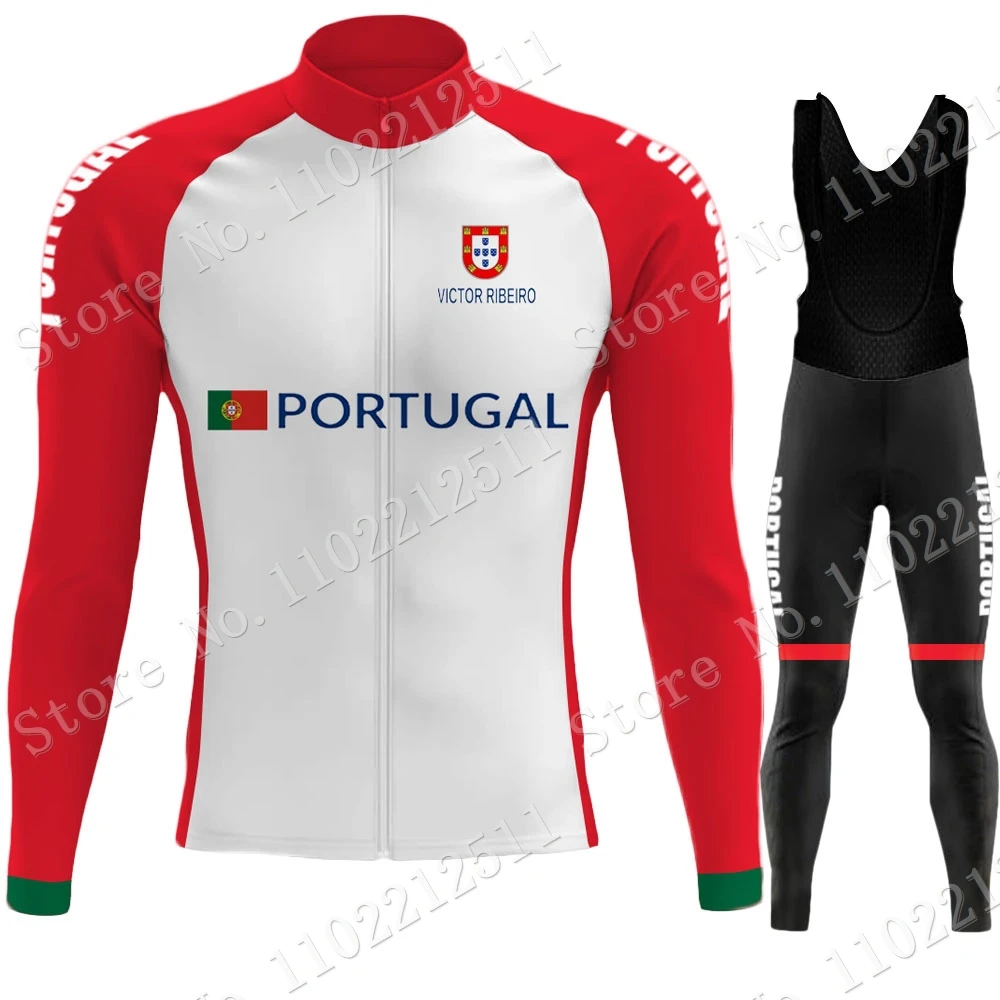 2023 Portugal National Team Winter Cycling Jersey Set Brazil Clothing Suit Mens Long Sleeve MTB Bike Road Pants Bib Maillot