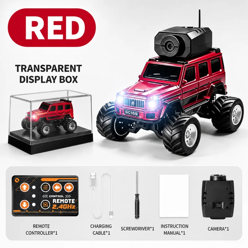 1:64 Scale Mini FPV Camera RC Car Remote Control SUV S`martphone APP Control Wireless Video Racing Model With Display Box
