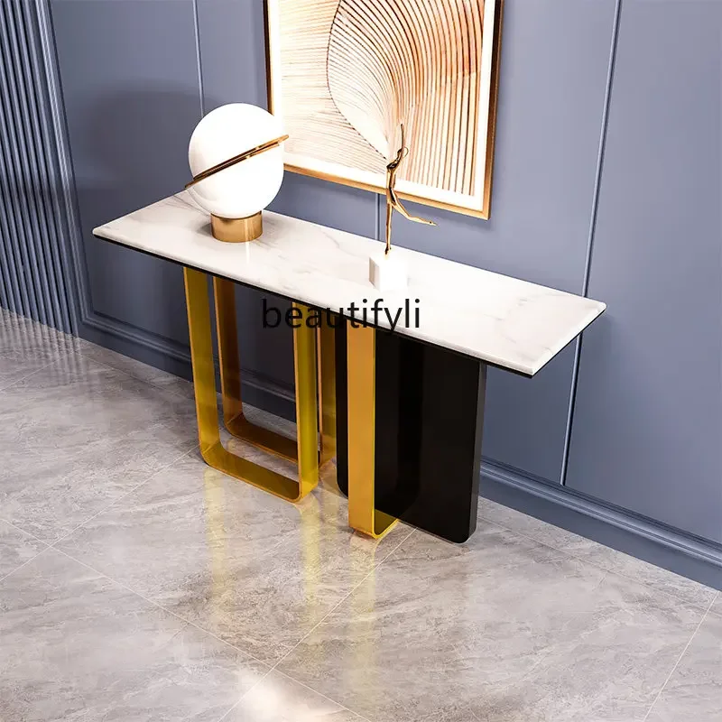 1zMild الفاخرة الرخام خشب متين الشرفة الحديثة الحد الأدنى عرض جانبي تايبي خزانة حائط أوروبية مدخل مدخل خزانة