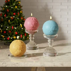 Boowan Nicole Silicone Mold For Candle Christmas Charm Bauble Candle Mould DIY Ball-shaped Candle Making Home Decor Mold