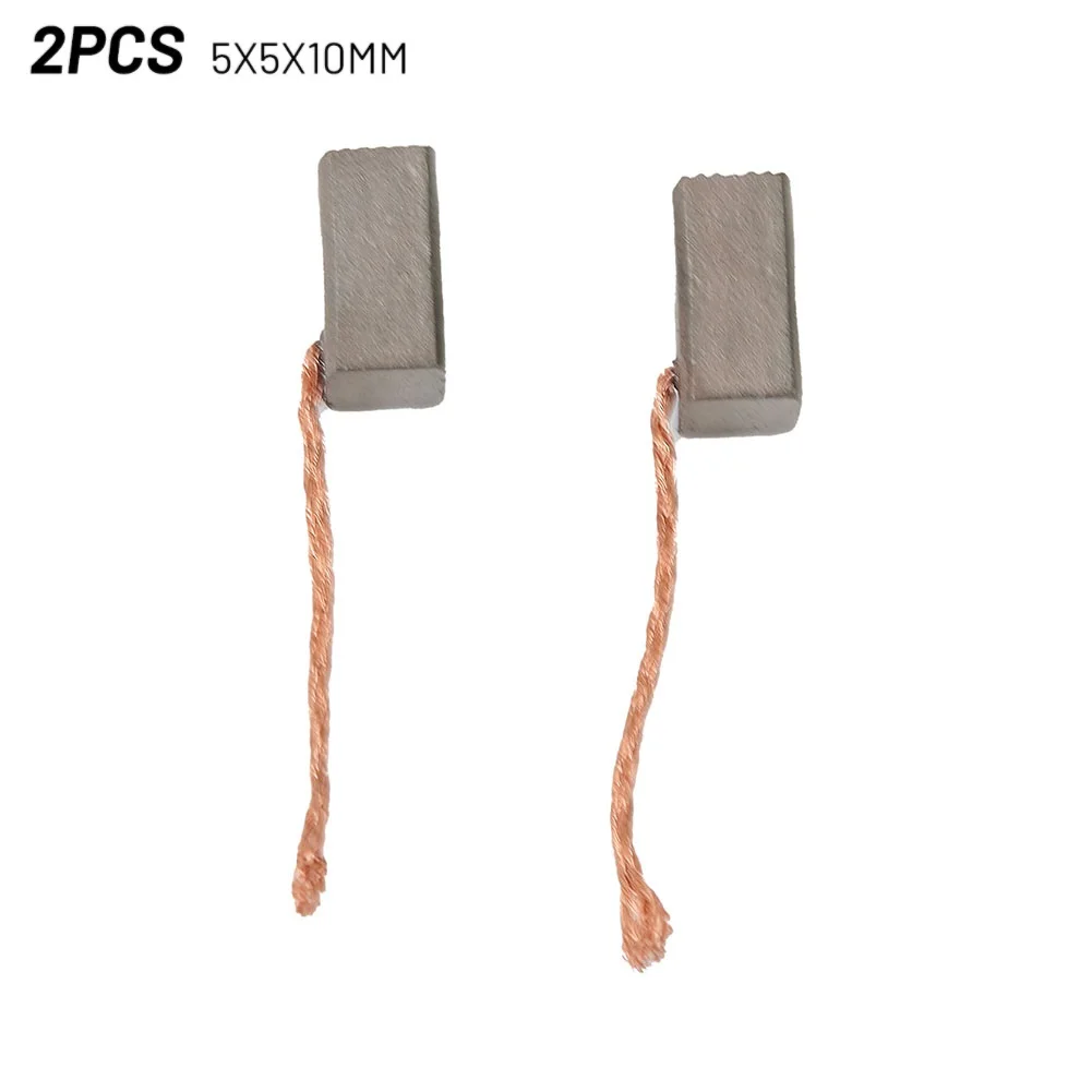 Carbon Brushes 5x5x10 mm Replacement for Wiper Climate Auxiliary Water Pump Motor with Copper Wire Leads 2 Pack