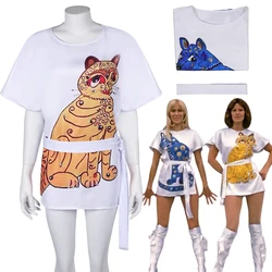 ABBA Cos Agnetha Anni-Frid Cosplay Fantasia 70s Costume Vintage Dress Disguise for Women Girls Halloween Carnival Party Clothes
