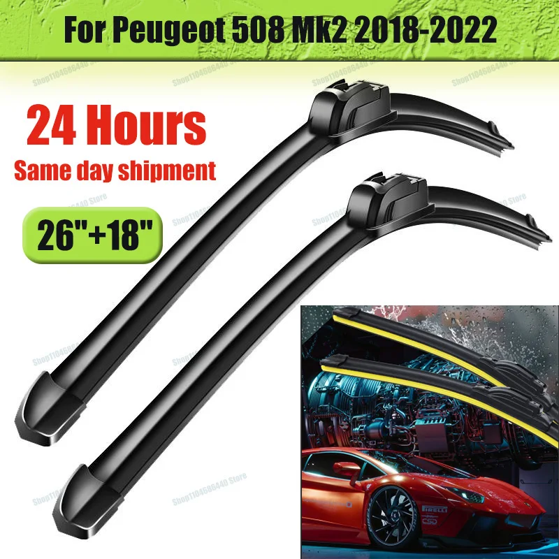 

Car Front Wiper Blades For Peugeot 508 Mk2 2018 2019 2020 2021 2022 Windscreen Windshield Accessories Windows Brushes Washer