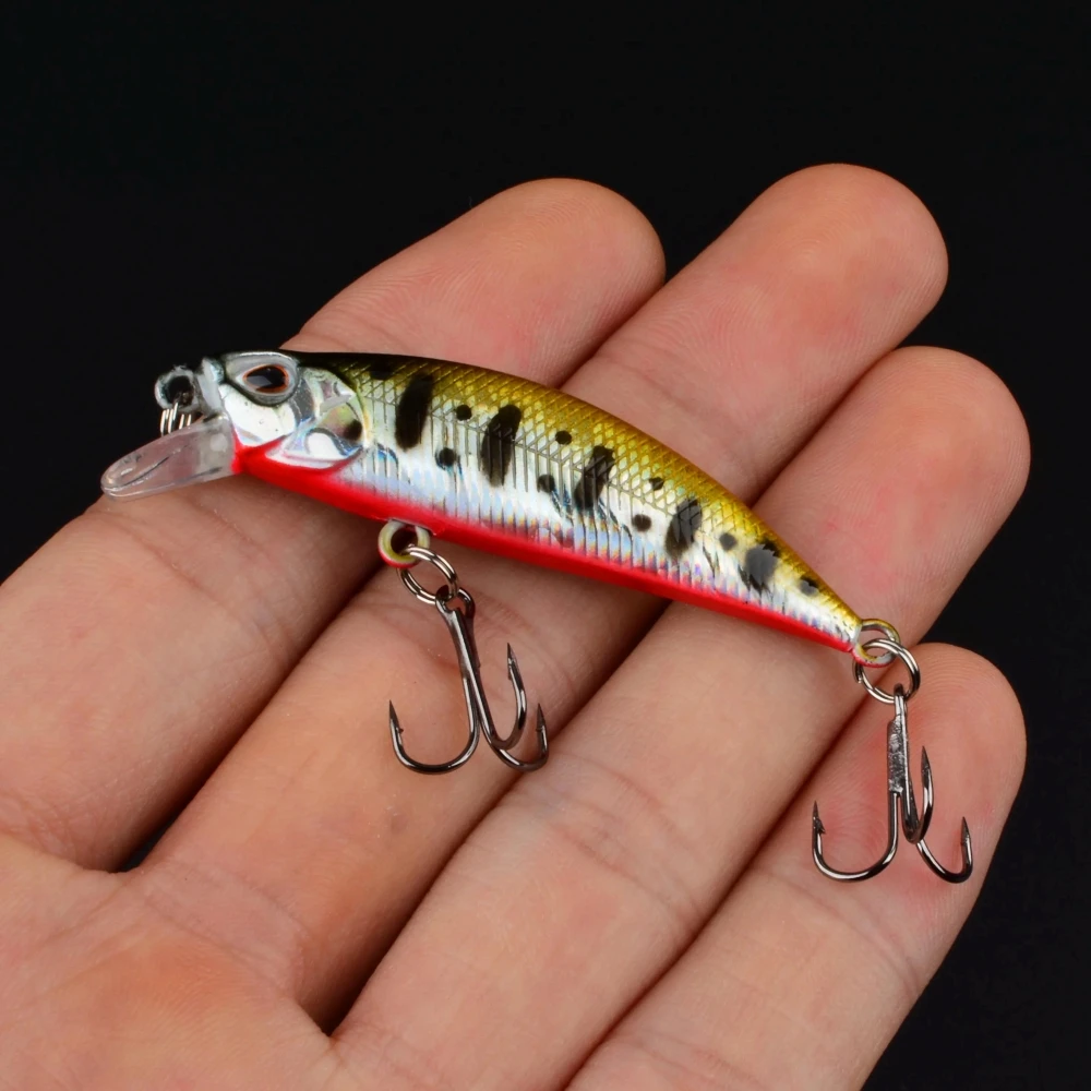 10 Stück Minnow-Angelköder mit 3D-Augen, 50 mm, 5 g, Kunststoff-Hartköder, künstliche Köder, Wobbler, Crankbait, Winter-Meeresangeln, Bass-Angelzubehör – Detail 4