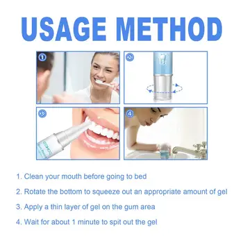 Suero en gel para encías dañadas, reparación rápida, alivio del dolor de muelas, alergia, caries, limpieza dental, pasta de dientes, limpieza profunda, manchas dentales 10 best sales Chiclete - №9