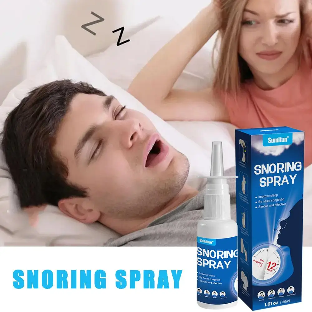 30ml Anti Snoring Nasal Spray Stop Snore Throat Relief Better Easier Care Sneezing Relief Sleeping Spray Cold Breath G7h4