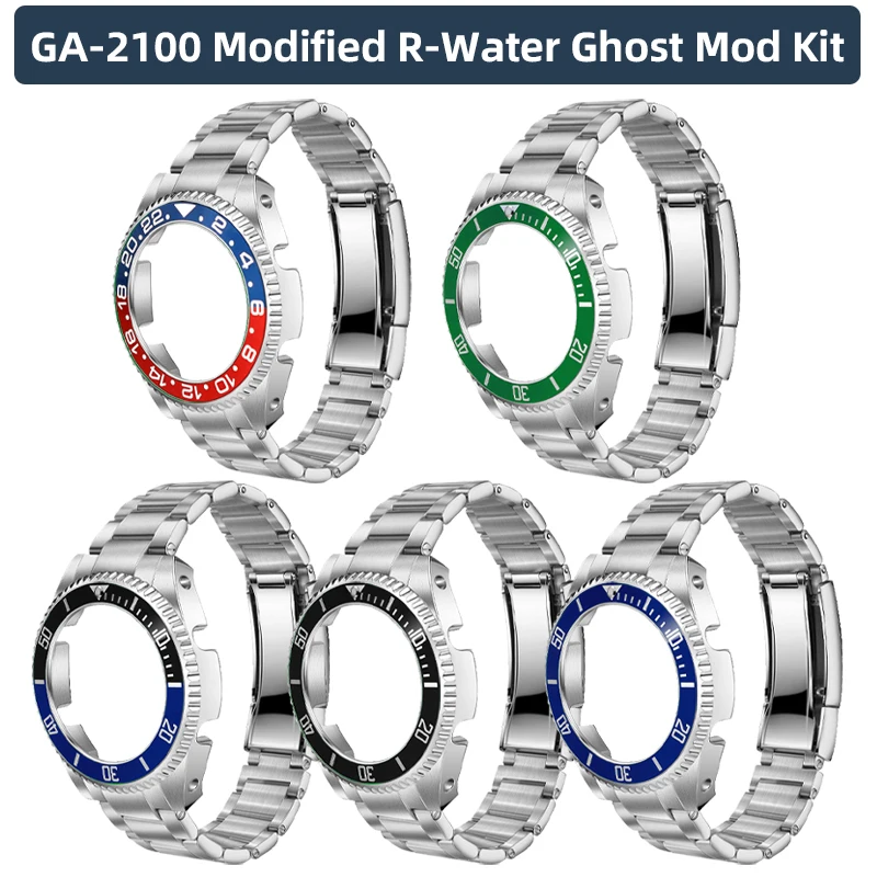 

For Casio GA2100 Mod Kit GA-2100 Modification for Rolex Set For G shock GA-2110 Stainless Steel Case Strap Modification Kit