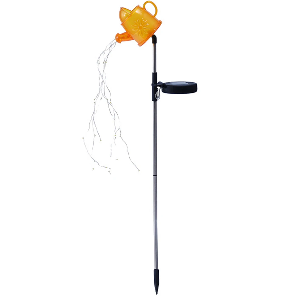 

Powered Watering Can Lights Outdoor Garden Decor L Solar Energy Charging Long Working Time Elegant Design Yellow Kettle